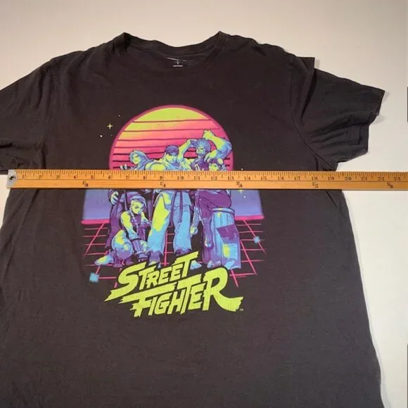 Street Fighter Graphic Tee | Retro Neon Arcade Shirt | Old Navy | Size L - Picture 5 of 8